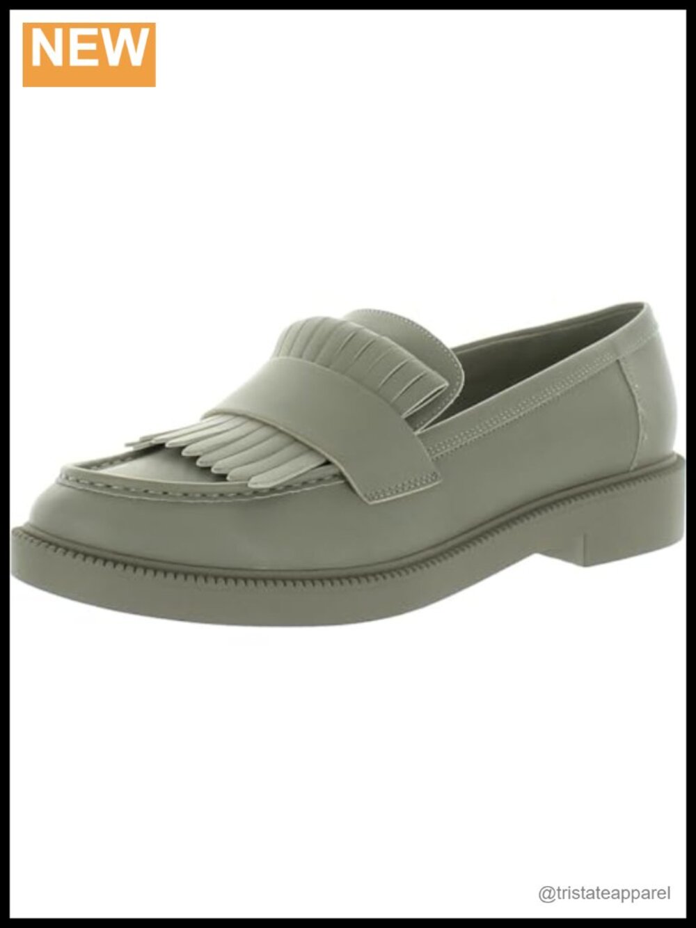 Faux Leather Almond Toe Slip-On Loafers with Block Heel